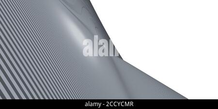 Forma matematica fatta di IMMAGINE di sfondo astratta curva 3D monocromo GRIGIO CHIARO DI ARDESIA fatta di motivi puntati semplici con prospettive d'ombra, illustrazione 3D Foto Stock