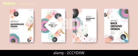 Romantico doodle flyer floreale con ornamenti rotondi Illustrazione Vettoriale