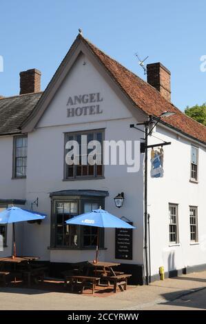 Angel Hotel segno, Lavenham, Suffolk Foto Stock