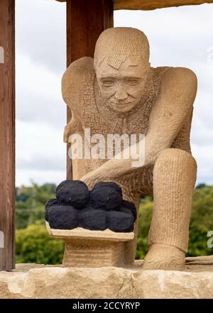 Memorial to Prestonpans Miners by Gardner Molloy, East Lothian, Scotland, UK. Foto Stock