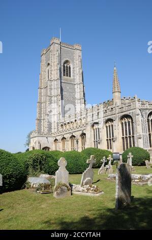 La Chiesa di San Pietro e San Paolo, Lavenham, Suffolk, è una delle chiese più importanti dell'Anglia Orientale. Foto Stock