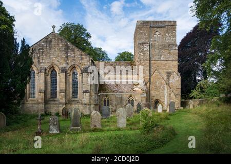 Chiesa di Santa Maria / Blanchland Abbey Church si trova sul Sito di Blanchland Abbey nel villaggio Northumberland di Blanchland Foto Stock