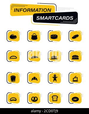 Set icone prodotti da forno Illustrazione Vettoriale