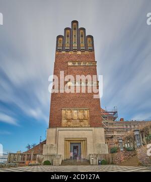 Darmstadt, Germania, 01 2020 marzo: Torre per matrimoni a Mathildenhöhe, Darmstadt. Foto Stock