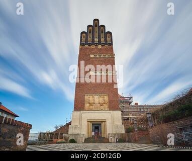 Darmstadt, Germania, 01 2020 marzo: Torre per matrimoni a Mathildenhöhe, Darmstadt. Foto Stock