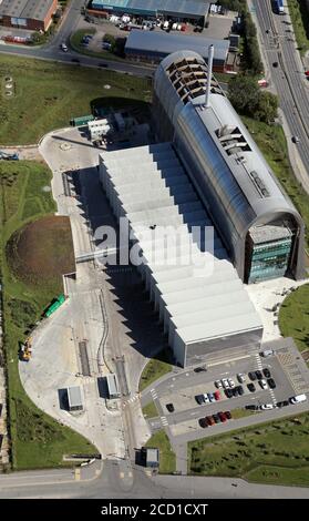 Vista aerea della struttura di riciclaggio e recupero di energia di Veolia, Cross Green, Leeds, Regno Unito Foto Stock