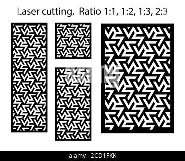 Schema laser. Pannelli decorativi vettoriali per taglio laser. Modello per divisorio interno in stile arabesco. Modello laser vettoriale Illustrazione Vettoriale