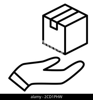 Icone della linea del servizio di consegna Foto Stock