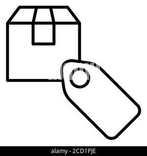 Icone della linea del servizio di consegna a pacchetto Foto Stock