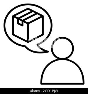 Icone della riga del servizio di consegna client Foto Stock