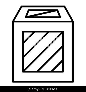 Icone della linea di servizio di consegna del pacco di legno Foto Stock