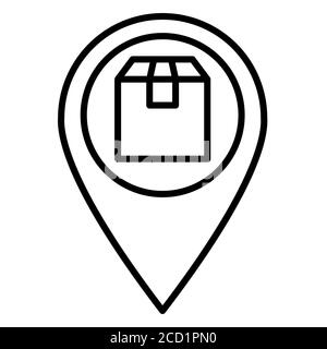 Icone della linea di servizio consegna pin Foto Stock