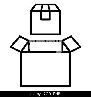 Icone della linea del servizio di consegna dell'imballaggio Foto Stock