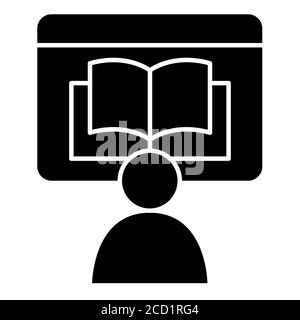 Studiare online Education Glyph icona Foto Stock