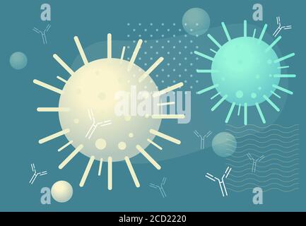 Anticorpi del coronavirus - Illustrazione come file eps 10. Illustrazione Vettoriale