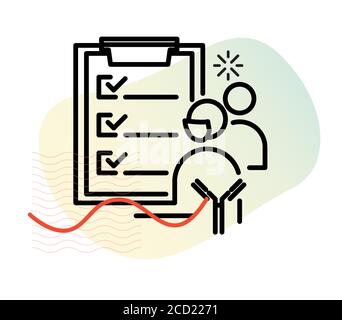 Indagine sugli anticorpi per Coronavirus nella comunità - icona come EPS 10 file Illustrazione Vettoriale