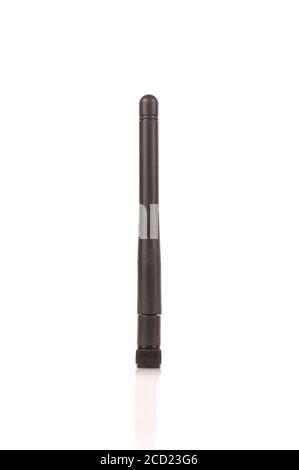 Antenna di trasmissione a radiofrequenza monopolare per Internet of Things IoT E tecnologia 5G isolata su sfondo bianco Foto Stock