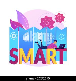 Illustrazione vettoriale del concetto astratto degli obiettivi SMART. Illustrazione Vettoriale