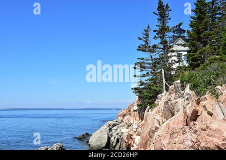 Il faro di Bass Harbor nell'Acadia National Park Maine, Stati Uniti Foto Stock