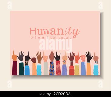 L'umanità diversa ma uguale e la diversità passa il disegno, la razza multietnica della gente e il tema della comunità illustrazione vettoriale Illustrazione Vettoriale
