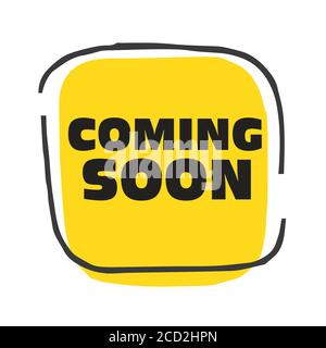 Prossimamente Vector flat illustration su sfondo bianco Illustrazione Vettoriale