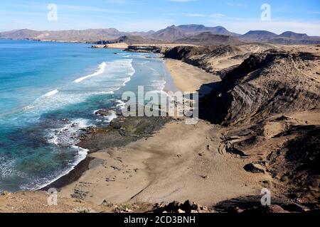 Impressionen: Playa del Viejo Rey, Atantischer Ozean bei Istmo de La Pared, Jandia Fuerteventura Isole Kanarische, Spanien/ Fuerteventura, Canarie ho Foto Stock