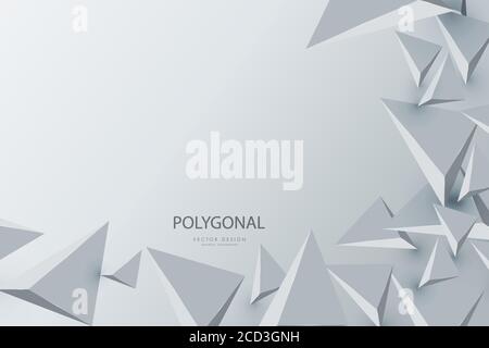 Sfondo astratto con triangoli 3d di design moderno grigio. Illustrazione Vettoriale