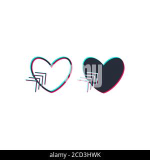 Una serie di icone colorate con il puntatore, il segno, il simbolo, il logo. Il concetto di reti sociali. Interfaccia utente. Web design. Illustrazione vettoriale. Tik Illustrazione Vettoriale