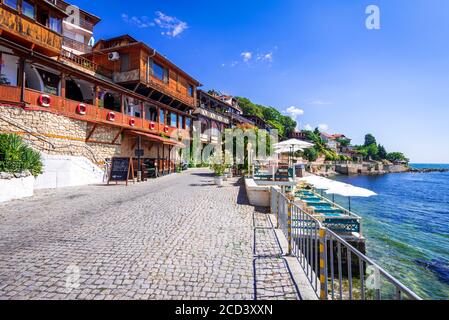 Nesebar, Bulgaria. Msembria antica città sulla costa del Mar Nero provincia di Burgas. Foto Stock