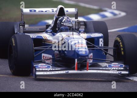 Damon HILL, GBR, pilota di Formula 1, Team Williams, azione, sul Hockenheimring, 30.07.1995 Â | utilizzo in tutto il mondo Foto Stock