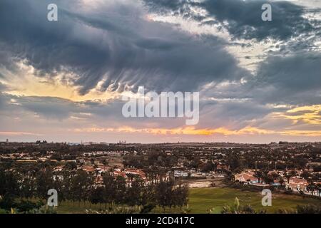 maspalomas tramonto e nuvole, gran canaria Foto Stock