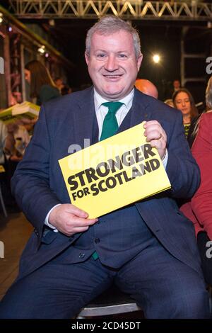 Glasgow, Scozia, Regno Unito. 27 novembre 2019. Nella foto: Ian Blackford MP. Lancio del manifesto elettorale ufficiale del Partito Nazionale Scozzese (SNP) per le elezioni generali del 12 dicembre 2019. Foto Stock