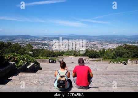Braga, Portogallo - 22 agosto 2020: Santuario di nostra Signora di Sameiro (o Santuario di Sameiro o Immacolata Concezione di Monte Sameiro) è una mariana sa Foto Stock