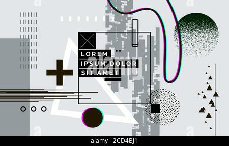 Copertina astratta moderna, design della copertina minimale. Sfondo geometrico colorato, illustrazione vettoriale. Illustrazione Vettoriale