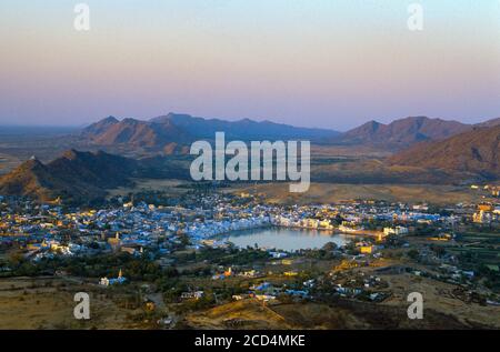 Veduta aerea di Pushkar, Rajasthan Foto Stock