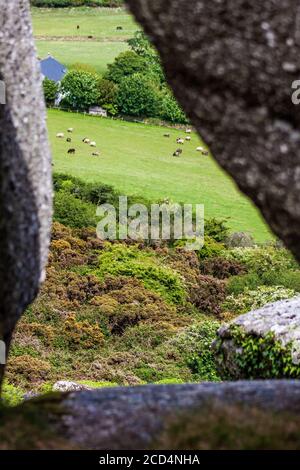 Formazioni rocciose sulla Cornish Moor Foto Stock