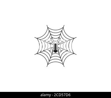 Cobweb, Halloween, ragno, icona web. Illustrazione vettoriale, design piatto. Illustrazione Vettoriale