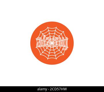 Cobweb, Halloween, ragno, icona web. Illustrazione vettoriale, design piatto. Illustrazione Vettoriale