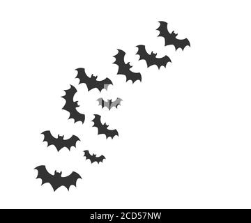 Halloween, orrore, icona bat. Illustrazione vettoriale, design piatto. Illustrazione Vettoriale