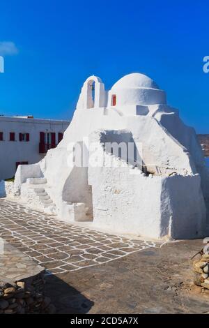 Panagia Paraportian cappella, Mykonos città, Mykonos, Cicladi Isole, Grecia Foto Stock