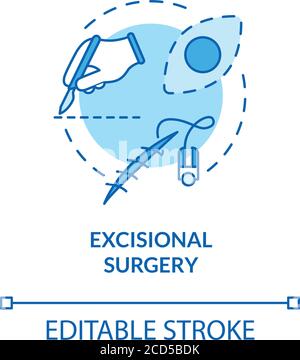 Icona del concetto di chirurgia escissionale Illustrazione Vettoriale