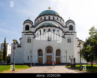 Esterno della Chiesa di San Sava, Belgrado, Serbia Foto Stock