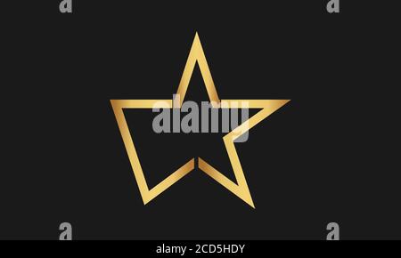 C 3 lettera con disegno dell'icona vettoriale del modello del logo stella. Logo Modern Star in stile elegante con sfondo nero Illustrazione Vettoriale