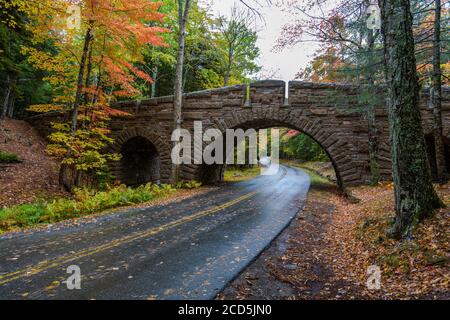 Carriage Road Bridge a Acadia Natinal Park nel Maine Foto Stock