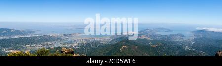 Paesaggio con vista dal Monte Tamalpais, Sausalito, Marin County, California, Stati Uniti Foto Stock