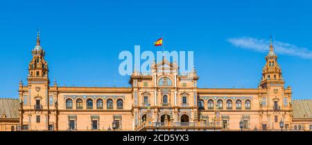 Plaza de Espana (Piazza Spagna) in Parque de Maria Luisa (Parco Maria Luisa), Siviglia, Andalusia, Spagna Foto Stock