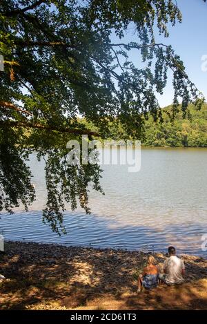 Dintorni di Lac du Settons (lago di Settons) a Morvan, Francia Foto Stock