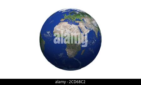 Earth Africa isolato su sfondo bianco rendering 3D Foto Stock