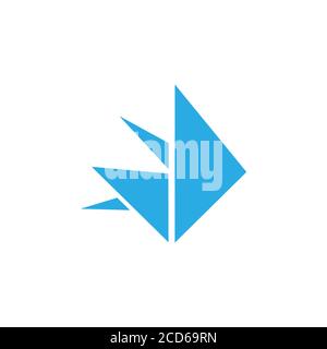 lettera d astratta carta origami vettore logo geometrico Illustrazione Vettoriale