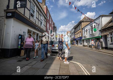 Totnes, città di mercato situata sull'estuario del fiume Dart, South Devon, Inghilterra, Regno Unito Foto Stock